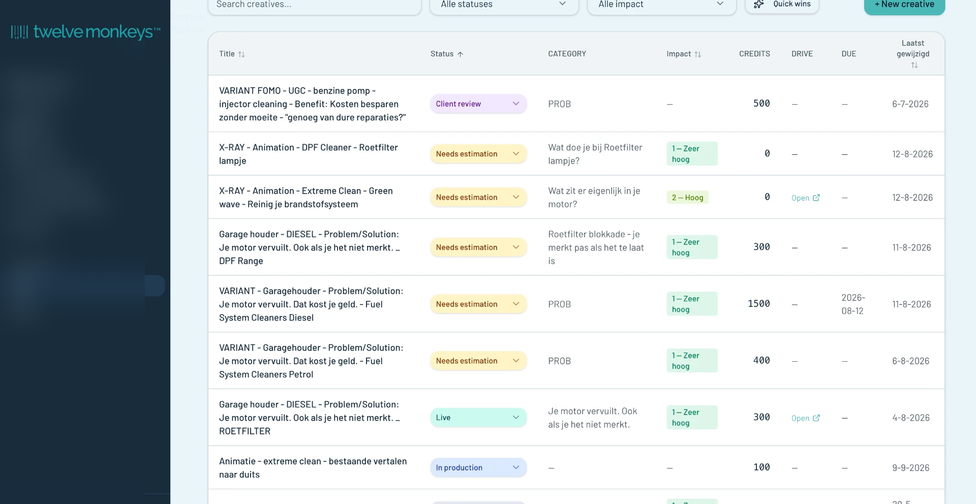Creative Machine approval interface
